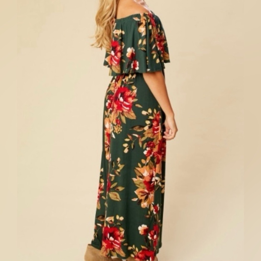 Altar’d State Women’s Floral Off-Shoulder Maxi Dress Size Small - Picture 2 of 9